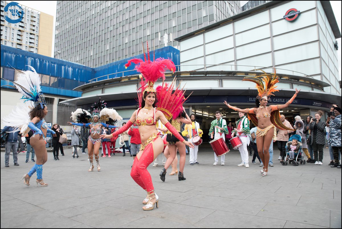 Rio in London: Students of @paraisosamba having a quick Samba session in front of Elephant and Castle Station. #Rio #London #RioSamba #Paraiso #ParaisoSchoolofSamba #RioSambaInLondon