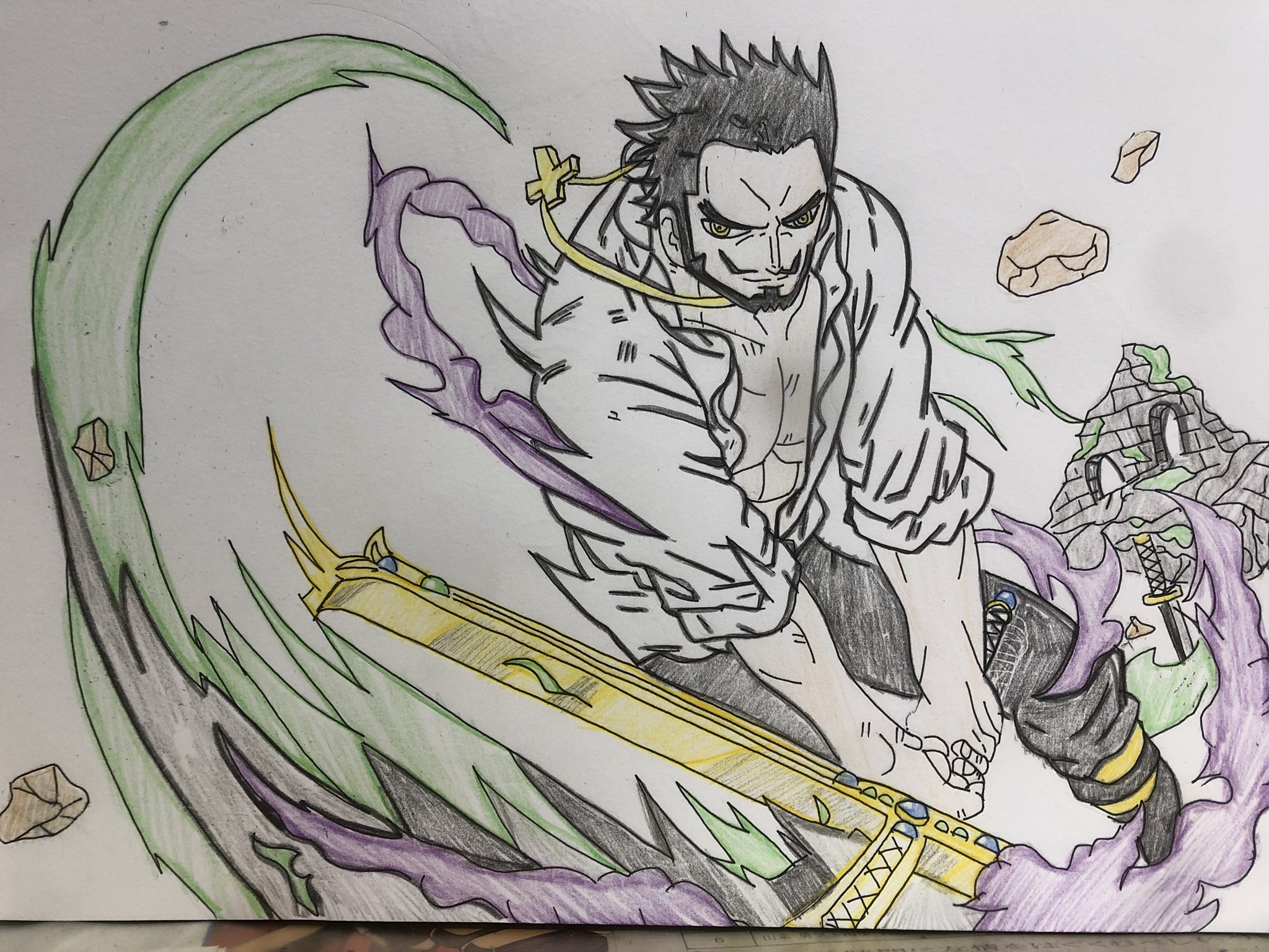 H ジュラキュール ミホーク 鷹の目のミホーク 世界最強の剣士 王下七武海 ワンピース好きと繋がりたい 絵描きさんとつながりたい T Co 0tizejkor7 Twitter