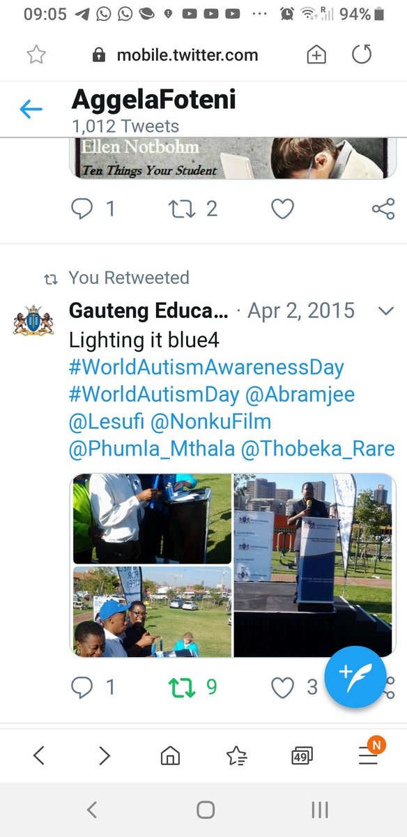 aggelas's tweet photo. @Lesufi I was a speaker in 2015 MEC @World Autism day. U pledged to make a difference. Respect!Humulani Trust @DuduMsomi funded learners with autism in BIZ https://t.co/Iwunmu2br3 &amp; SAP employing Autistics 4 their talents and not marginalizing them. Let us create the same trajectory https://t.co/WePmpcXjGG