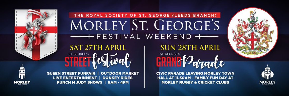 #stgeorgesparade #morley leaves Morley Town Hall today at 11.30am feeling all patriotic 🏴󠁧󠁢󠁥󠁮󠁧󠁿