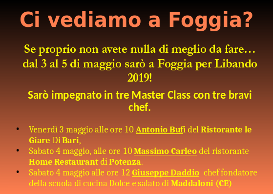 _gastrodelirio's tweet image. Ci vediamo a Foggia dal 3 al 5 di maggio 2019?
#Libando #Libando2019 #foggia