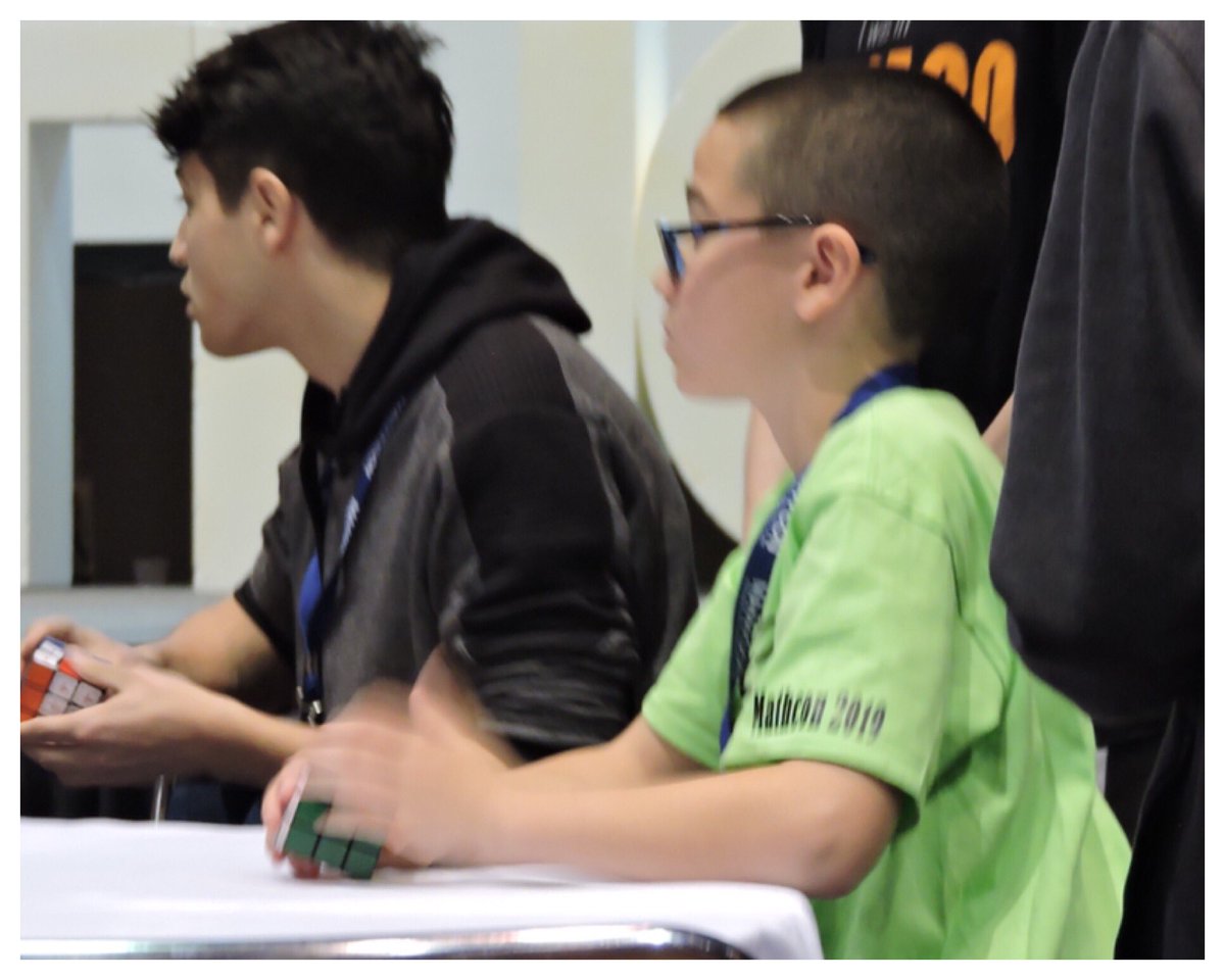 AlgebraAndria's tweet image. Marcus Bamber from @PollyRyonMS went to the final round of the Rubik’s cube challenge, beating out over 80 other competitors! #LCISDMath #MathCON2019