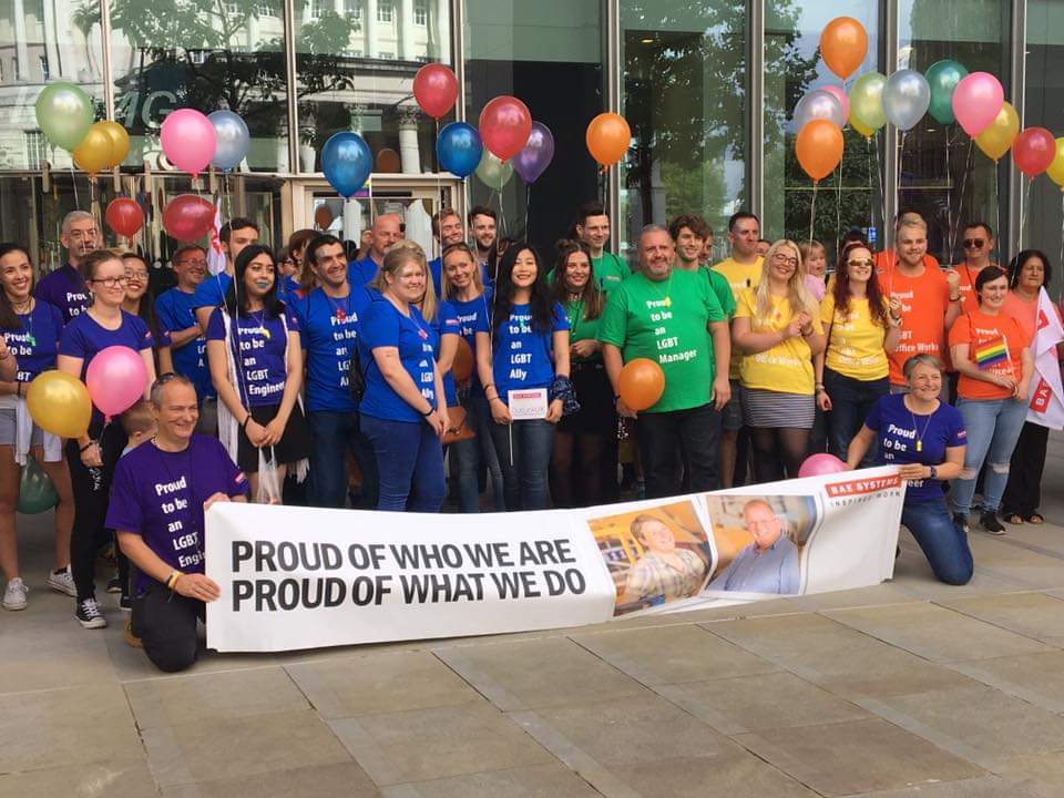 artnotarms's tweet photo. Here's BAE Systems employees #pinkwashing #manchesterpride in.2017...

Look carefully at the images...

We think they're sinister and exploitative...

#DropBAE https://t.co/VcD0iEvMP9