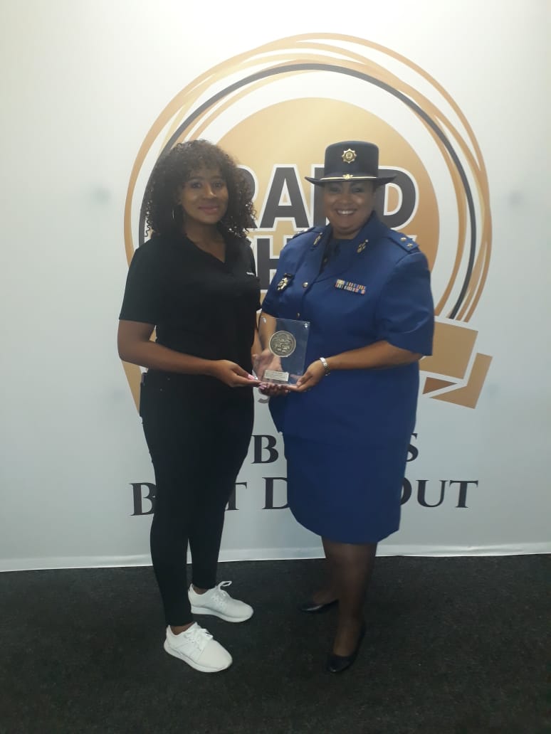 This humanitarian golden award award is in recognition for 12 years in existance together with the randshow and expo centre honouring members of SAPS who have fallen in the line of duty received by Lt. Col J klaasen on the left #sapsGP #randshow2019 #RandshowClosingDay2019