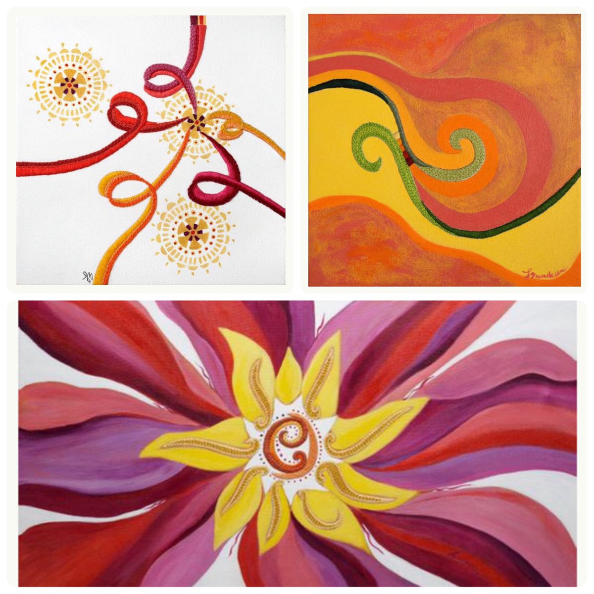 LauraBundesen's tweet image. All these hand embroidered original mixed media pieces are 30% off now through April 30th on Etsy - no kidding....no coupon needed - etsy.com/shop/FriskyFur…