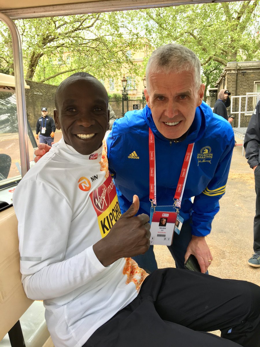 You run into the most interesting people wandering down the street in London: Eliud Kipchoge, greatest ever in the marathon