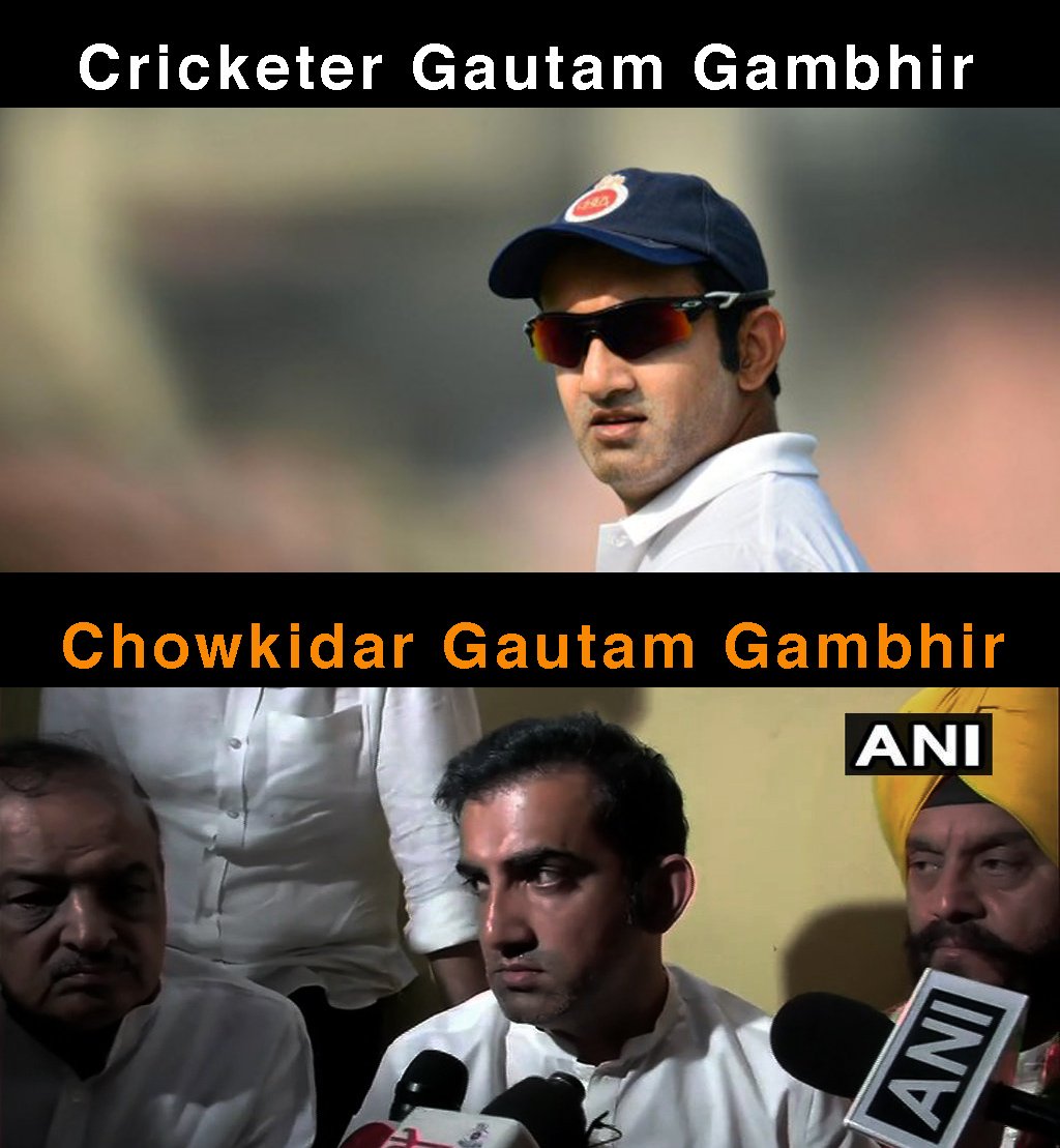 mishra_pravin's tweet image. Spot the difference!
#GautamGambhir #Epicfall #Cricketer to #Chowkidar  
@AtishiAAP @GautamGambhir #EastDelhi #LokSabhaElections2019