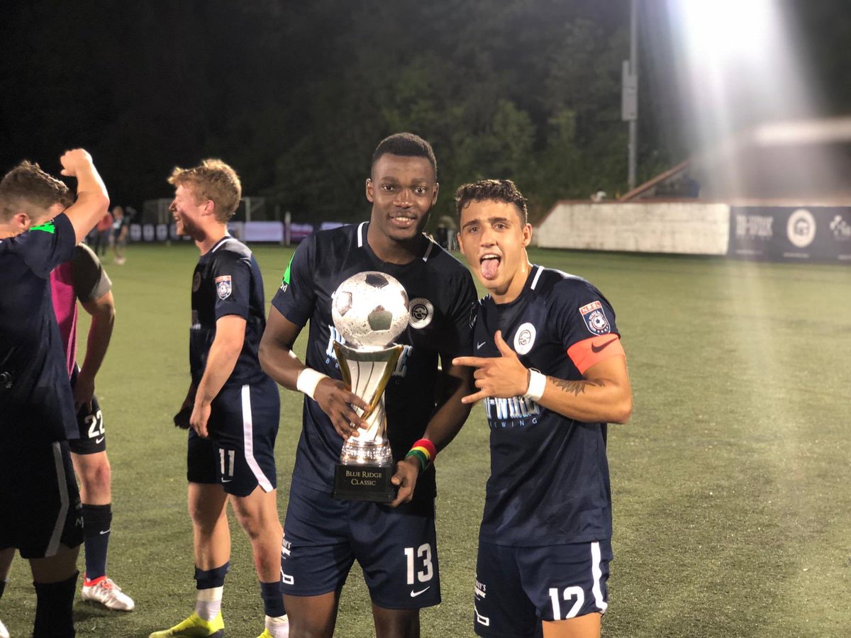 PaulAfful16's tweet photo. He that has started a good work will accomplish it.1st game for @AshevilleCitySC and 1st 🏆. Many more to go.Always a happy moment to play the game I love most.Thanks for the support. https://t.co/44go8C4x0P
