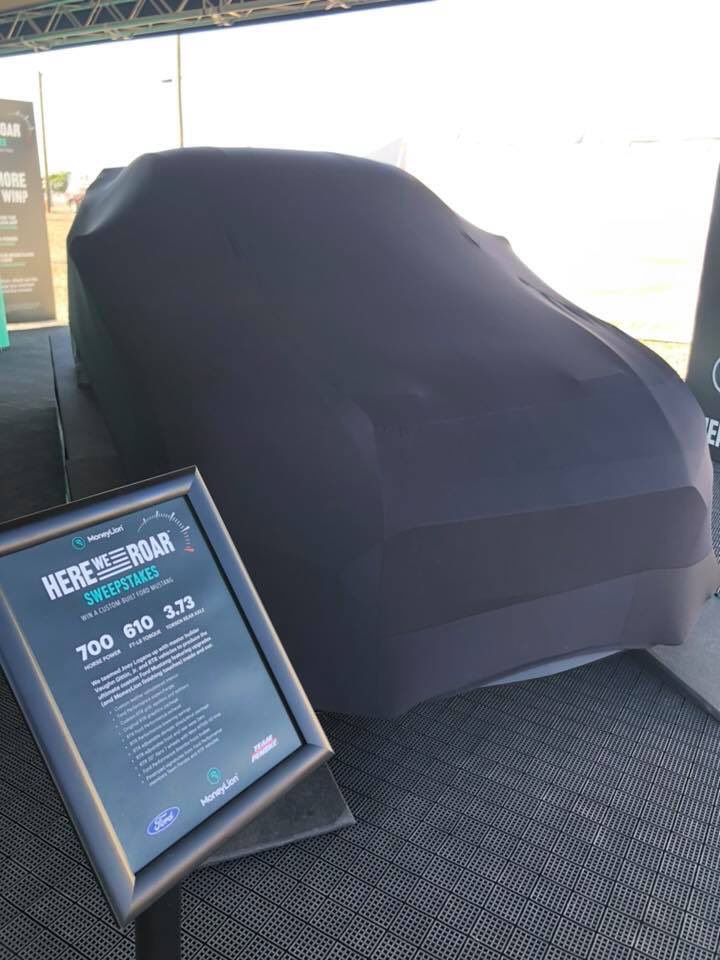 MoneyLion's tweet photo. Tune in to our FB page at 9:50 am CST for an in-depth look at @JoeyLogano and @vaughngittinjr’s custom #Mustang! #HereWeRoar #MustangBuildOff https://t.co/b5QWq9NY8J