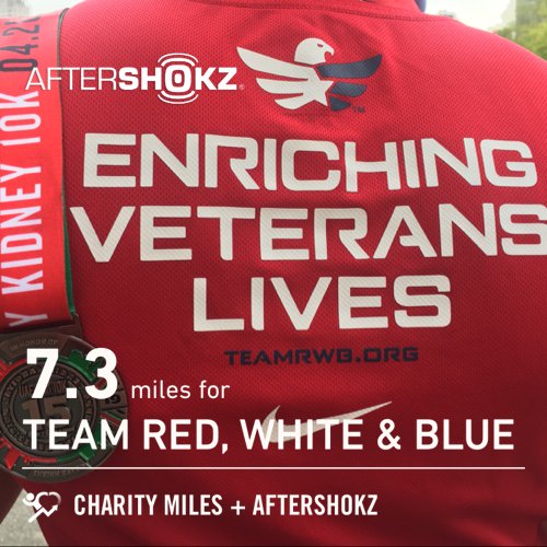 Betsycelia's tweet photo. 7.3 @CharityMiles for @teamrwb. Thx @Aftershokz #RunForDeckard #EOTTB #<319 #RunForTheFallen @DJTAIBAI https://t.co/DeKErG71I2