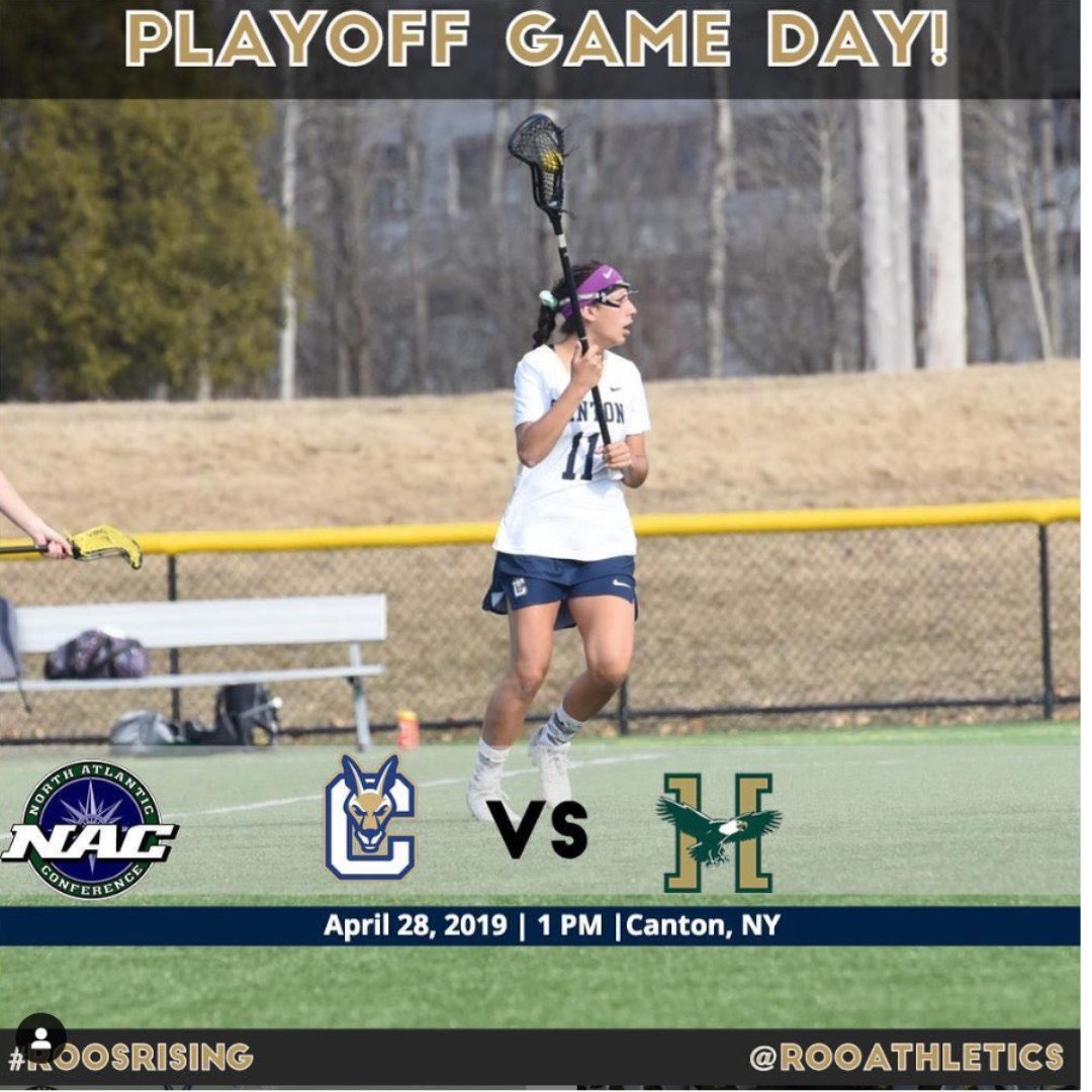 CantonWLAX's tweet photo. Come out and support us today in our first ever Conference Playoff Game vs Husson!  #NACPlayoffs #LookingToGoDancing https://t.co/hOxN0QXKfx