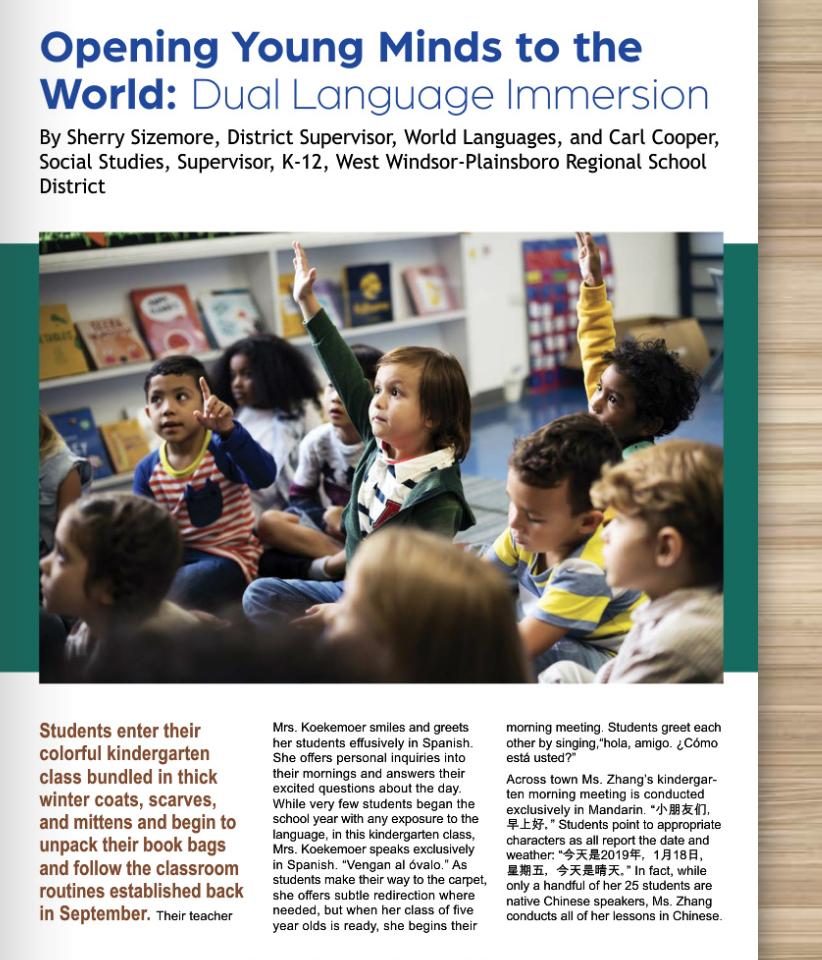 WWP_WorldLang's tweet photo. "Opening Young Minds to the World"  Page 65.  Click here to read:

https://t.co/6Cz1cYtLJK 

An article about our WW-P DLI program in Educational Viewpoints.! https://t.co/FrDjjSPYCf