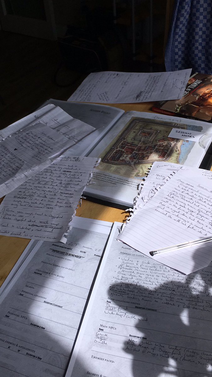 DM_Flashwood's tweet photo. Catching up on my notes from the last four #DnD sessions... whoops! #busy #DMlife #DungeonsandDragons https://t.co/7ULtbDXLxP
