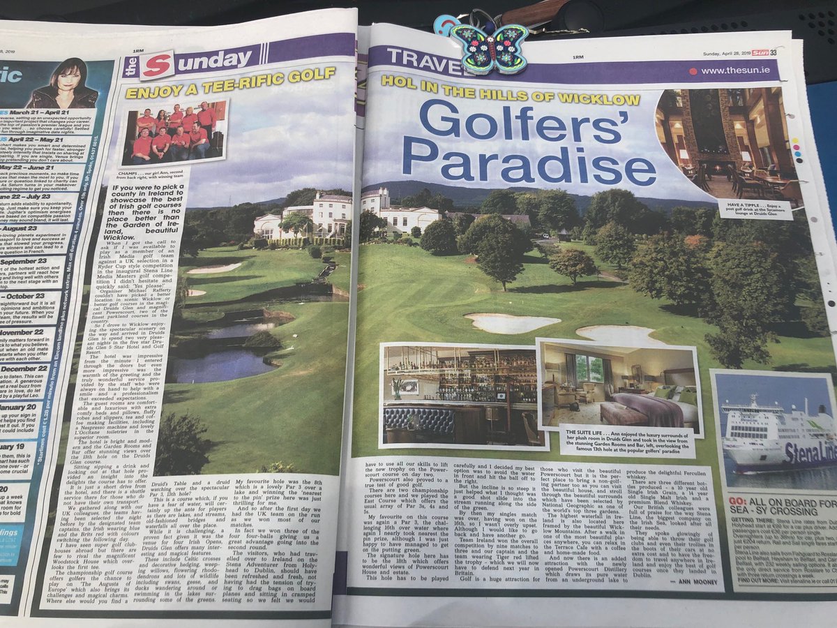 mooneyap's tweet photo. ⁦@michaelRaffl⁩ ⁦@Dest_golfguide⁩ ⁦@Dermot_Golf⁩ ⁦@StenaLineUKIE⁩ #stena #stenalinemediamasters ⁦⁦@druidsglen⁩ ⁦@powerscourtgolf⁩ ⁦@DruidsGlenGolf⁩ my feature in SunonSunday the #StenaLinemedia masters ⁦⁦@visitwicklow⁩ https://t.co/1JKumvG45R