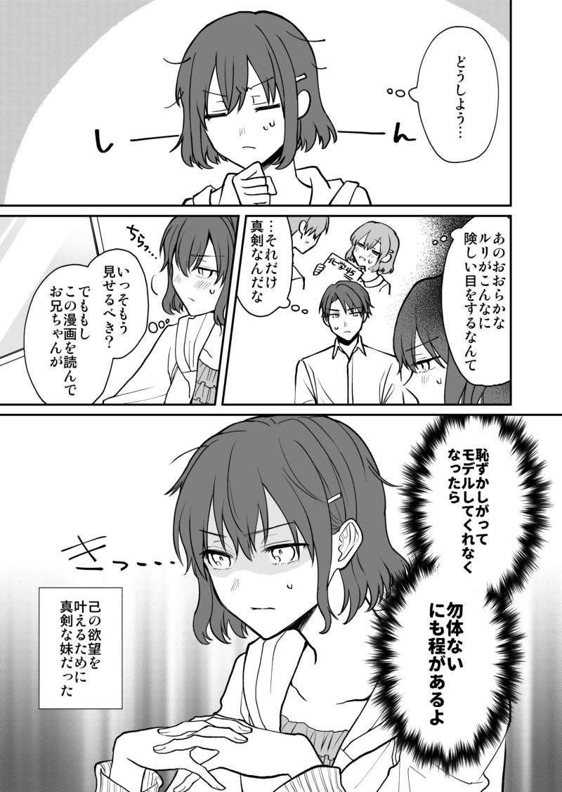 【創作漫画】妹の描くBLマンガを少女マンガと思い込んで、手助けしようとする兄の話② 