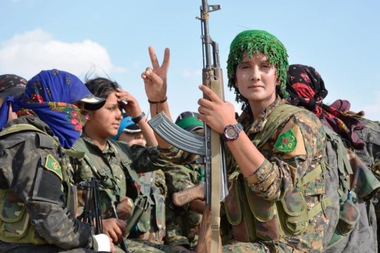 Shown here is Viyan Derazor, an Arab woman liberated by the YPJ who then joined the mainly Kurdish force. In her own words: “Like I was liberated, I will rescue oppressed women so they can have their rights.”  #resistance  #patriarchy  #YPJ  #feminism  @defenseunitsYPJ  @azadirojava