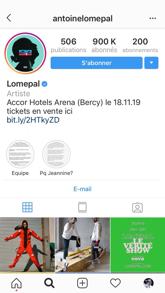 📱: Lomepal a atteint les 900 000 abonnés sur Instagram.