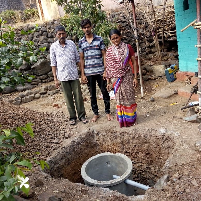 Grampari's tweet photo. First magic pit built in Rajpurewadi. Farther and son. 2 days. No machines. Scorching heat. #commitmenttodevelopment #spiritualityindevelopment #grampari https://t.co/R1713hrIET
