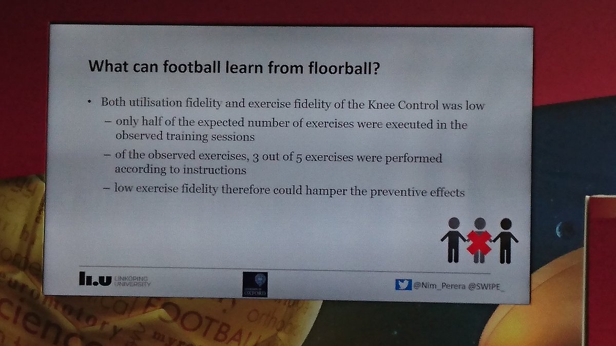 To design an effective prevention program is just the first step. 

There could be a dramatic drop in the expected number of prevented injuries due to difficulties in the implementation process.
<a href="/Nim_Perera/">Nirmala Perera</a> <a href="/MHgglund/">Martin Hägglund</a>
#FFMED