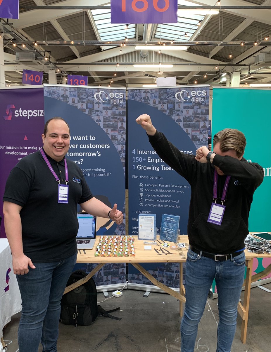ECS_Digi's tweet photo. The @ECS_Digi talent team @billyhunt_ecsd and @StevenCT_ECSD are at Silicon @milkroundabout stand 186 today. If you're attending, pop by and say Hi! #Recruitment #SMRApril19 #SiliconMilkRoundabout #ECSDigital #DevOps #QA #Hiring https://t.co/CFTICtC43M