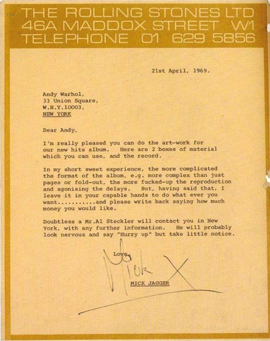 'I leave it in your capable hands.' Jagger -> Warhol, April 21 '69. #typewriter #fontsunday #graphicdesign #brief #sleevedesign #StanleyKubrick #discoverkubrick @DesignMuseum
