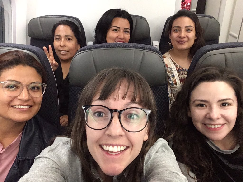 juliafoxcoburn's tweet photo. Bright and early, mujeres on our way from #mexico to DC for #FutureofGuestWork! Can’t wait to see you there // Mujeres madrugando y en camino de Mexico a DC para Future of (Guest)work! Nos vemos ahí! @CDMigrante https://t.co/w1regn3Msz