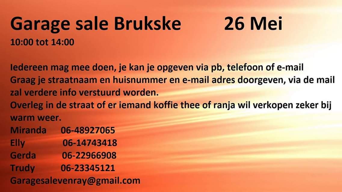 De garagesale in Brukske is terug! 🎉🎉