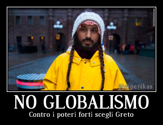MPenikas's tweet image. Ma come e' possibile che non ci si rende conto che dietro Greta ci sono gli Illuminati, i Massoni, le Lobby dei potenti?! Come mai non vedete l'oppressione di Greta e dei Globalisti?! SVEGLIATEVI!
E sostenete con me la purezza di Greto d'Arabia.
Basta poteri forti! 
#Pippe 🤦‍♂️🤦‍♂️🤦‍♂️