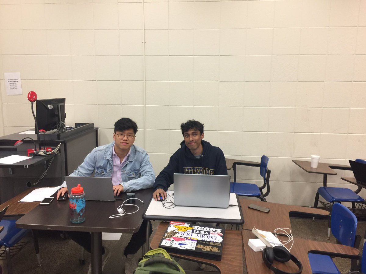 HoochDebate's tweet photo. AA and JN ready to start round 4 on day 2 of the ToC. #HoochFam https://t.co/I04MtqF3gd