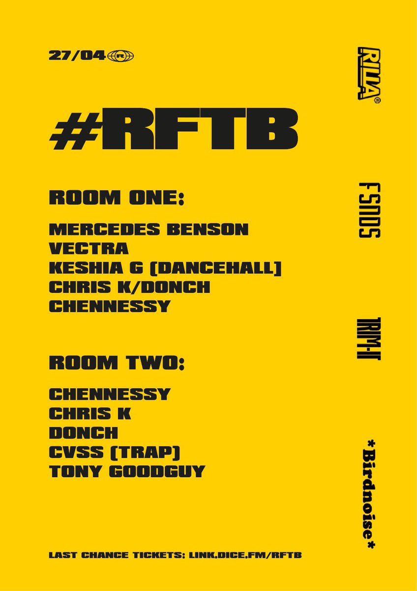 rillaparty's tweet image. Special thanks to @FutureSNDS @Birdnoisee @Trimit_app  

Chennessy
Tony Goodguy
Chris K
Donch
Keshia G
Cvss 
Mercedes Benson

and every single raver for coming through and making #RFTB exactly what it was 💛