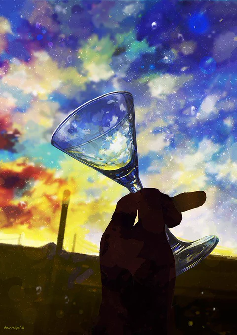平成最後の夏の空の味がするカクテル他
#平成最後に自分史上一番バズった絵を貼る 