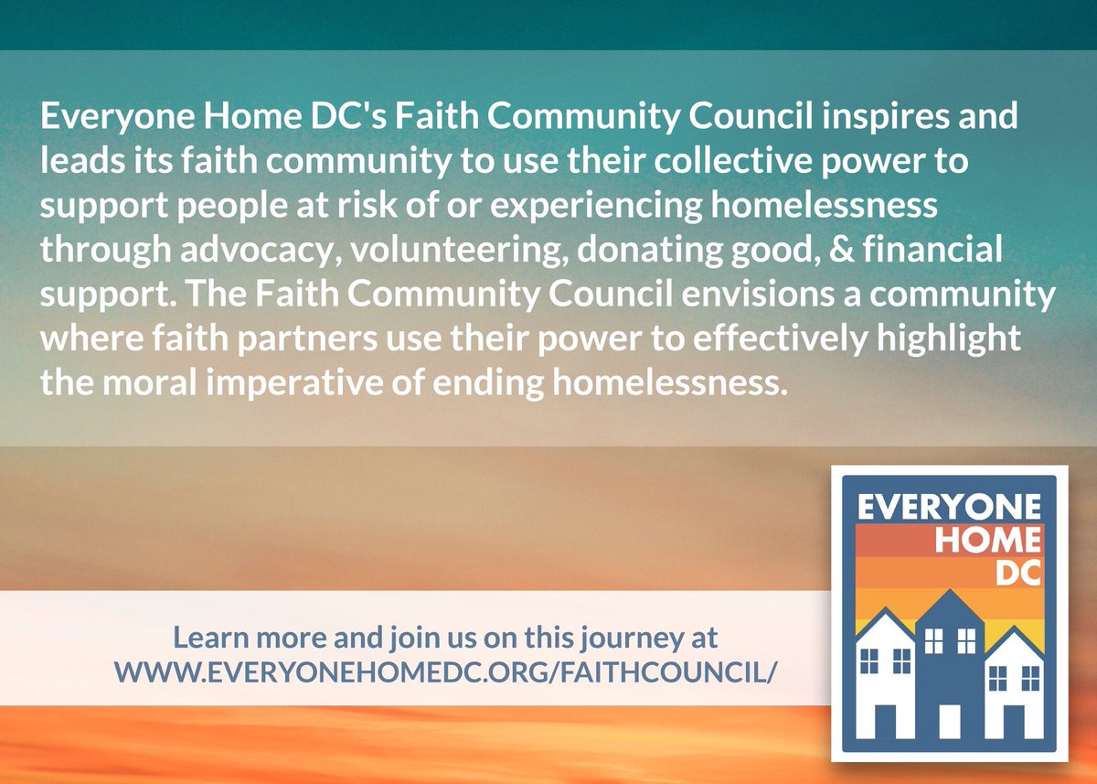 EveryoneHomeDC's tweet photo. Learn more abt our #faithcommunitycouncil &amp; share with your favorite congregations. #collectivepower #endhomelessness #everyonehomedc https://t.co/tmbP3lHI62