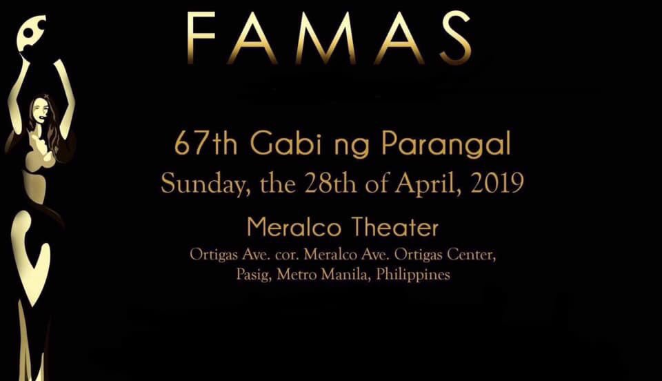 REIDersOfficial's tweet photo. The #67thFAMASAwards will telecast on May 5 on ABS-CBN. The awardees, who are best of the best, will receive the limited edition Centum Maria trophies especially designed in time for the 100 Years of PH Cinema tonight!

JamesReid InPasig #JaDineFAMASNominations https://t.co/Khaasq3GsW