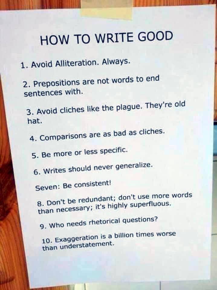 SteveStuWill's tweet photo. Time to retweet this old classic: How To Write Good... https://t.co/yJy3HTCHwp