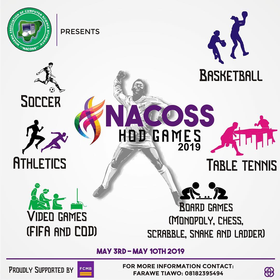 NACOS_UNILAG's tweet photo. 🔟 at the university of Lagos Sports center, 🏟 . There will be lot of fun, games, excitements and prizes to be won 🤯🔥. Get your A game on 💯 and let’s go 🏆🥇🥈🥉.
#NacossUnilag #NacossSportsWeek #Sports #hodGames19 #Nacossites #unilag #Nacossite #Unilag #fcmb #mybankandi https://t.co/DZB7MR8eEV