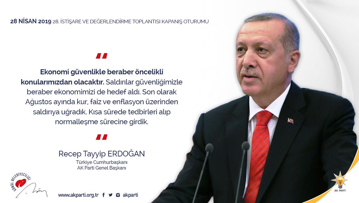 "Ekonomi güvenlikle beraber öncelikli konularımızdan olacaktır. Saldırılar güvenliğimizle beraber ekonomimizi de hedef aldı." goo.gl/g95xg9