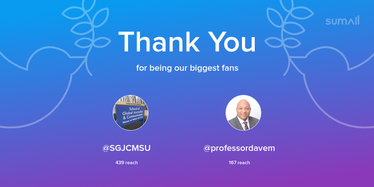 _Trinityagency's tweet photo. Our biggest fans this week: @SGJCMSU, @professordavem. Thank you! via https://t.co/0996VrjFJt https://t.co/3T0SnjStIA