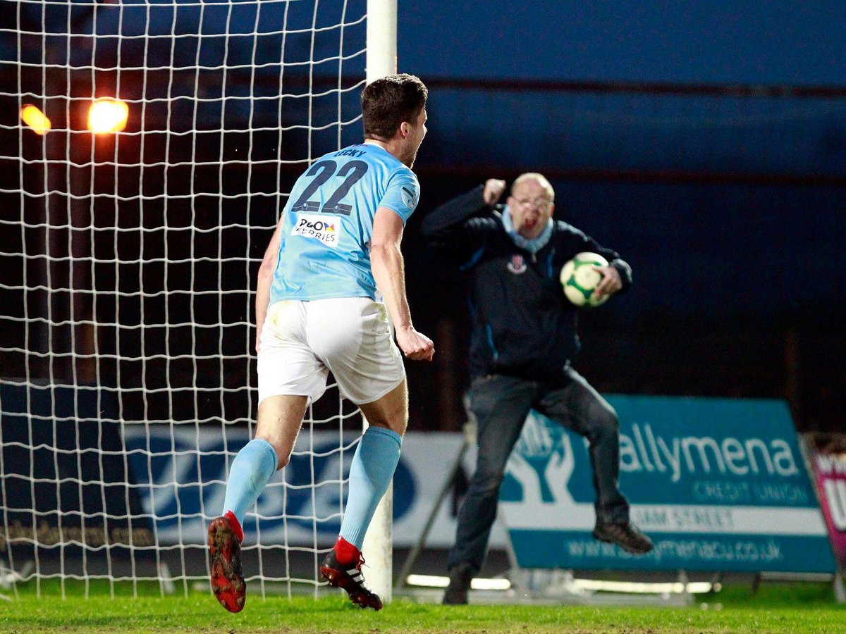 dkel83's tweet photo. Love these @BmenaGuardian pics of Adam Lecky celebrating with my uncle Paul on Tuesday night! 

Couple of happy @BallymenaUnited men qualifying for the Europa League 👏 https://t.co/16Rv3S5rxE