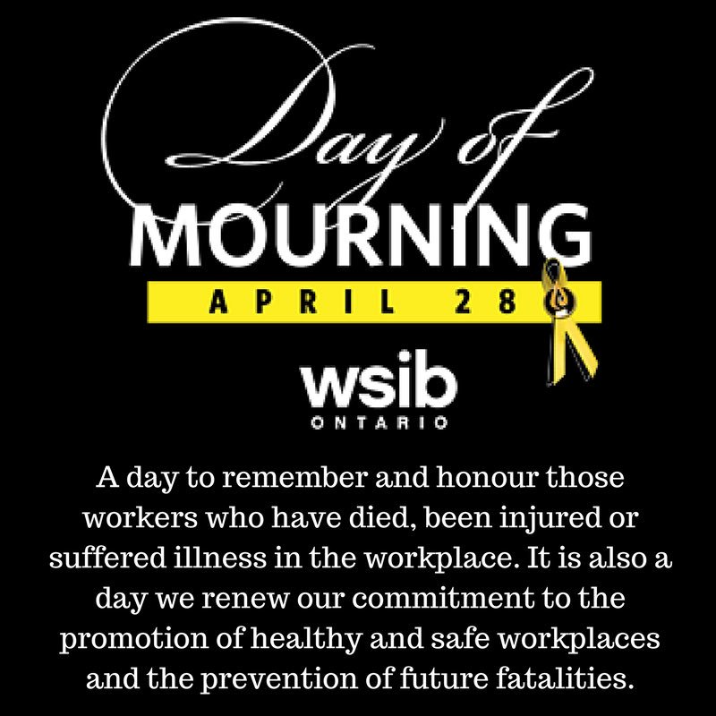MatthewDPegg's tweet photo. Today is the National Day of Mourning. On this day we remember all those injured - including both physically and emotionally - and killed in the workplace and we recommit to preventing this from continuing. Talking about it helps. @SickNotWeak @Toronto_Fire @TPFFA https://t.co/V5GdwGjkUn
