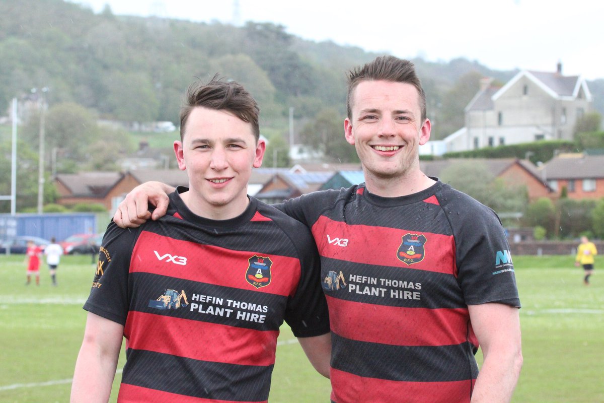 CarmAthletic's tweet photo. Congrats to Youth flanker Lewis Evans (left) who made his 1st XV debut in yesterday's 0-26 win at Burry Port. He joined his big brother Athletic skipper Dan in the 🔴⚫️back row. Lewis continues the strong Evans family connection with the club being the third generation 👏👏👏 https://t.co/DV5CwNjZ93