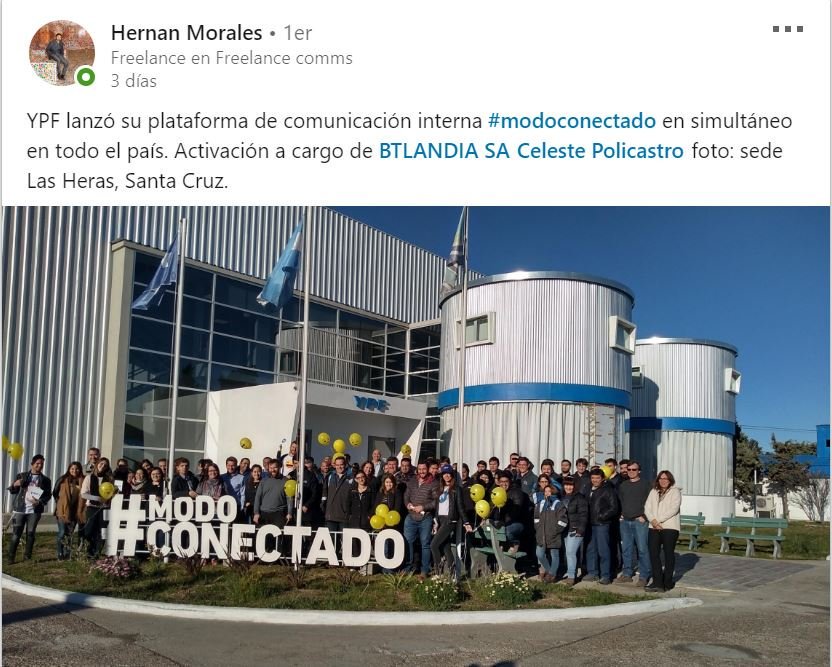 MaxiBlanc's tweet photo. Como CEO de @BWcomint (único Partner oficial de Workplace), no me deja de sorprender el potencial de @WorkplacebyFB en el lanzamiento en @YPFoficial Aquí algunas de las fotos que publicaron sus colaboradores #ModoConectado
@WorkplacebyFB está transformando la forma de comunicarse https://t.co/kZwv0fJwJx