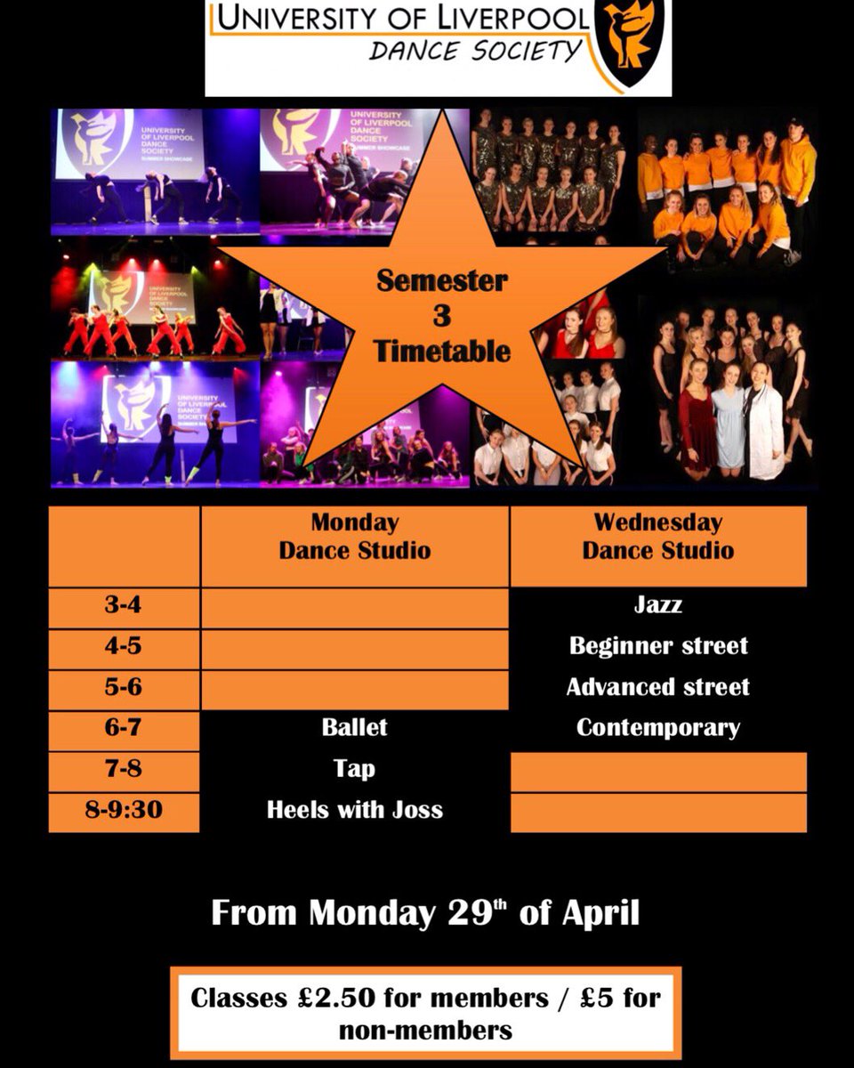 Updated timetable‼️Classes start back up again tomorrow. Come along and relieve that exam stress👯‍♀️👯‍♂️Can’t wait to see you all there!🧡🖤🧡