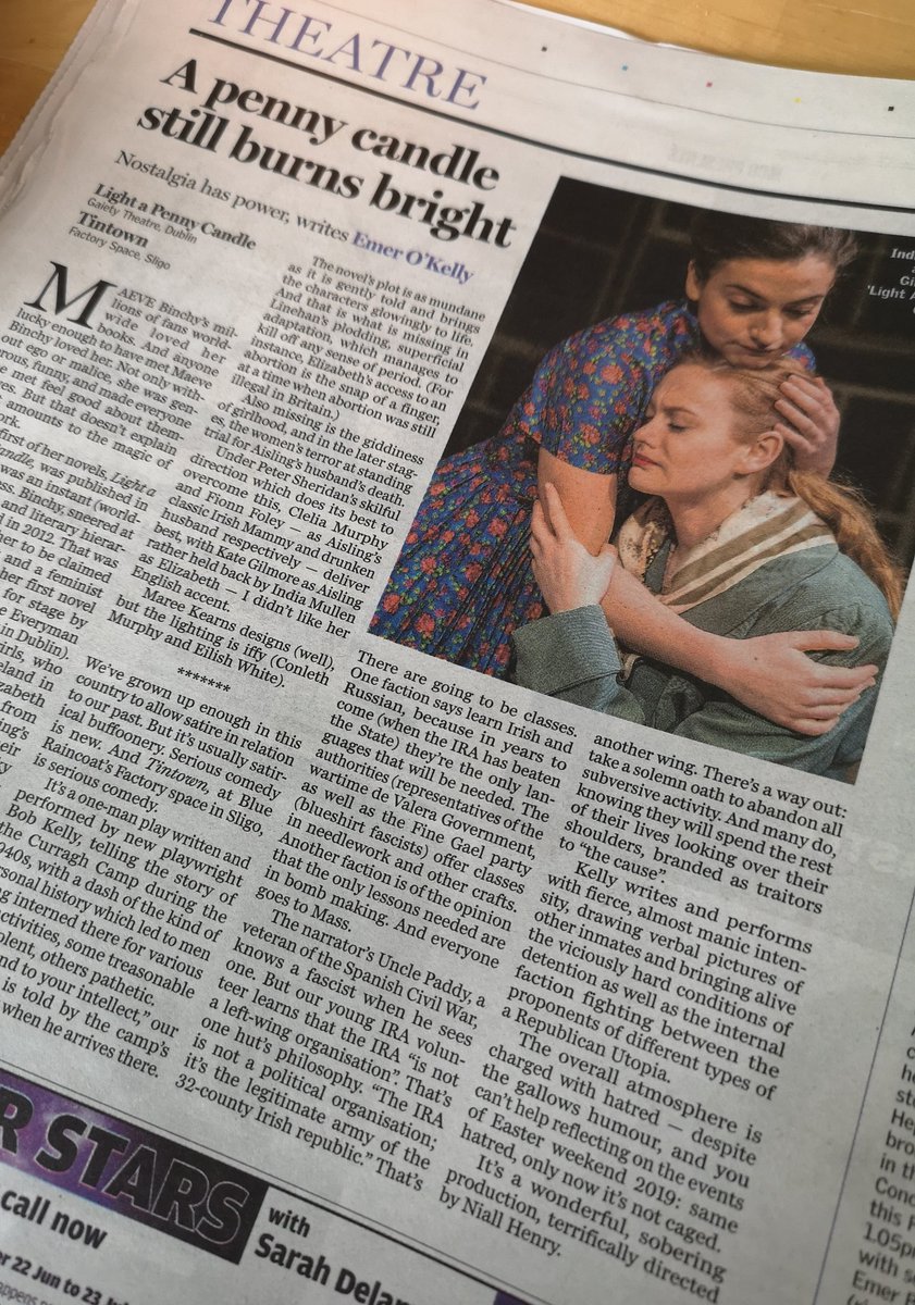 Blue Raincoat Theatre Company (@sligoraincoats) on Twitter photo "...A wonderful, sobering production, terrifically directed by Niall Henry.."
Emer O'Kelly reviews TINTOWN in today's <a href="/TheSundayIndo/">Sunday Independent</a>.
This one man show by Bob Kelly runs until May 4th at The Factory.
Book tickets: bit.ly/2U4UukH "...A wonderful, sobering production, terrifically directed by Niall Henry.."
Emer O'Kelly reviews TINTOWN in today's <a href="/TheSundayIndo/">Sunday Independent</a>.
This one man show by Bob Kelly runs until May 4th at The Factory.
Book tickets: bit.ly/2U4UukH