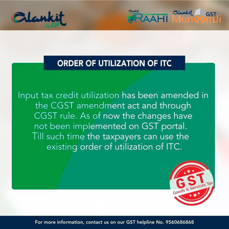 alankit_limited's tweet photo. Here is the update related to Input tax credit utilization.
To know more visit: https://t.co/m9bQbcaYcE
#ewaybill #EWB #GST #Onenationonetax #Goodsandservicetax #Alankit #AlankitGSP #API #errahi #ewaybillAPI https://t.co/VEL01xugEZ https://t.co/oRDfU9Uihi