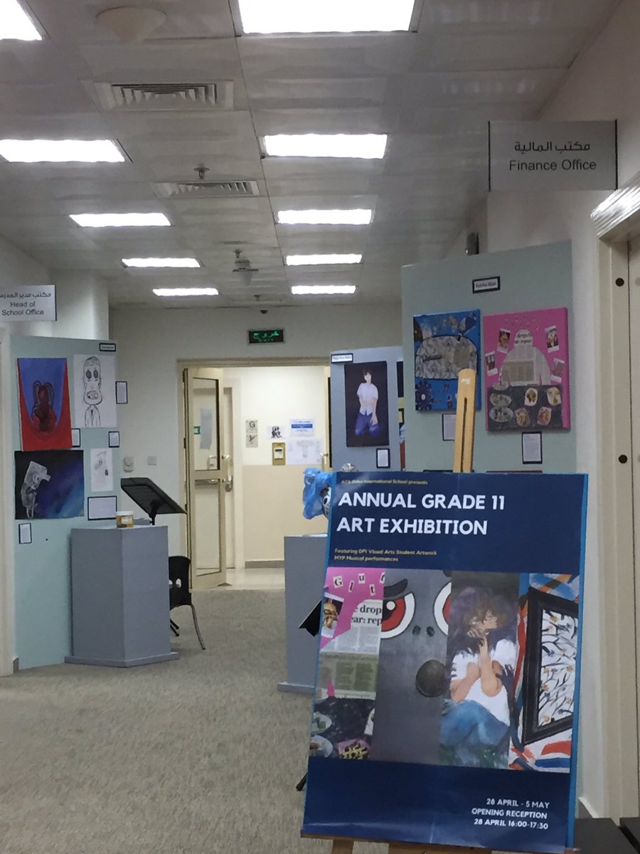 Kelli_Cody's tweet photo. Gr11 #ACSDoha art Exhibition #visualarts @ACSintschools #ibdp #ibdpva #doha #qatar #mypmusic performances @ClaudiaDMusic https://t.co/hA3RTerwwn