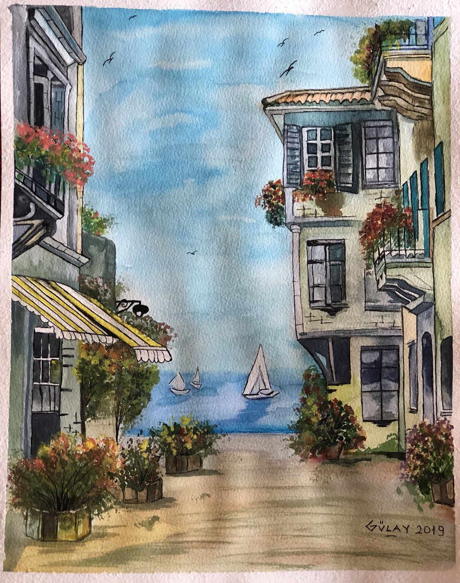 #suluboya çalışmam..🌹🌙
#watercolourpainting #sanat #resim