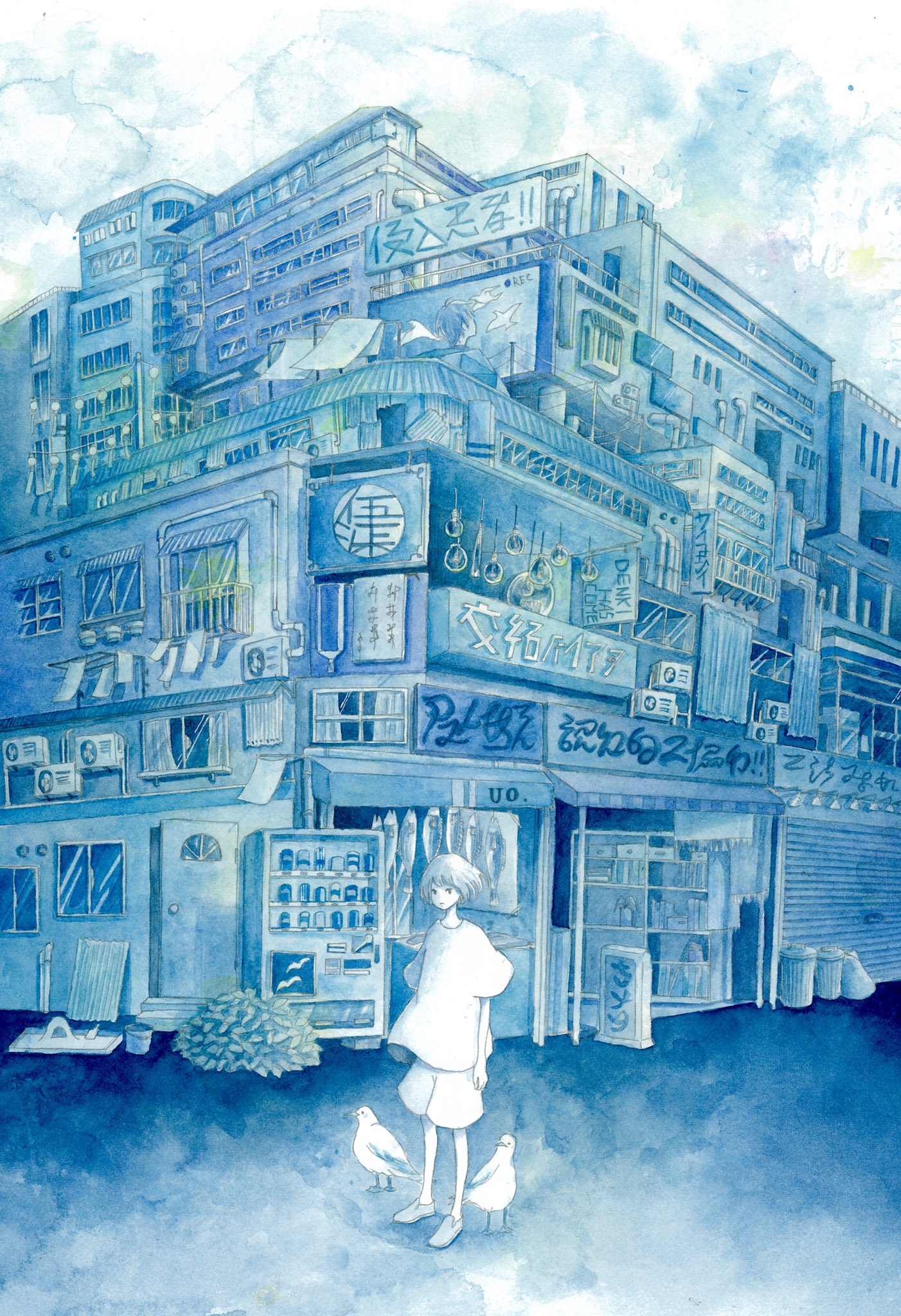 凪、アマルフィ　20点限定　絵画　自作絵画　イラスト画 凪、アマルフィ 20点限定 絵画 自作絵画 イラスト画 - メルカリ
