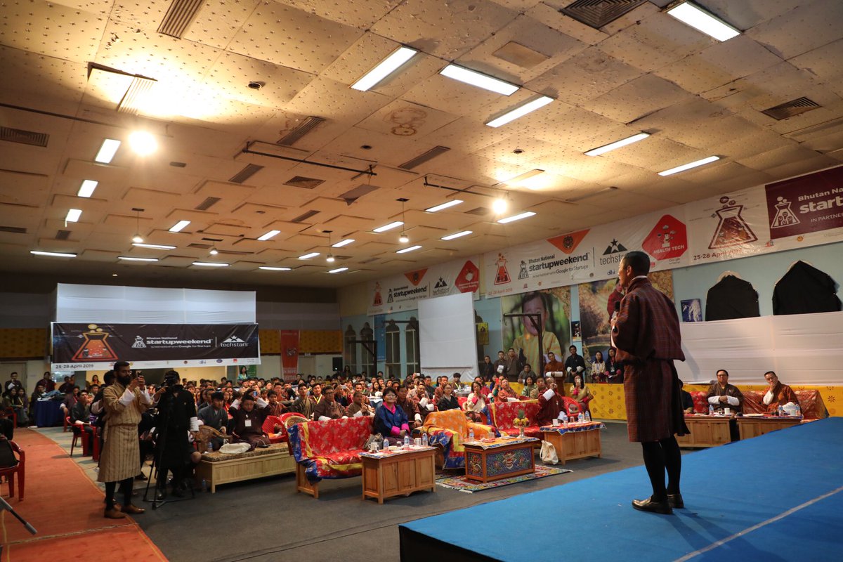 PMBhutan's tweet photo. “Everyone today is a winner. Congratulations to all the participants. Please take forward your ideas and I assure the full support of the government for your entrepreneurial ideas,” Lyonchhen at @StartupWeekend @techstars @anuragmaloo #SWBhutan https://t.co/QLBFFL1KIQ