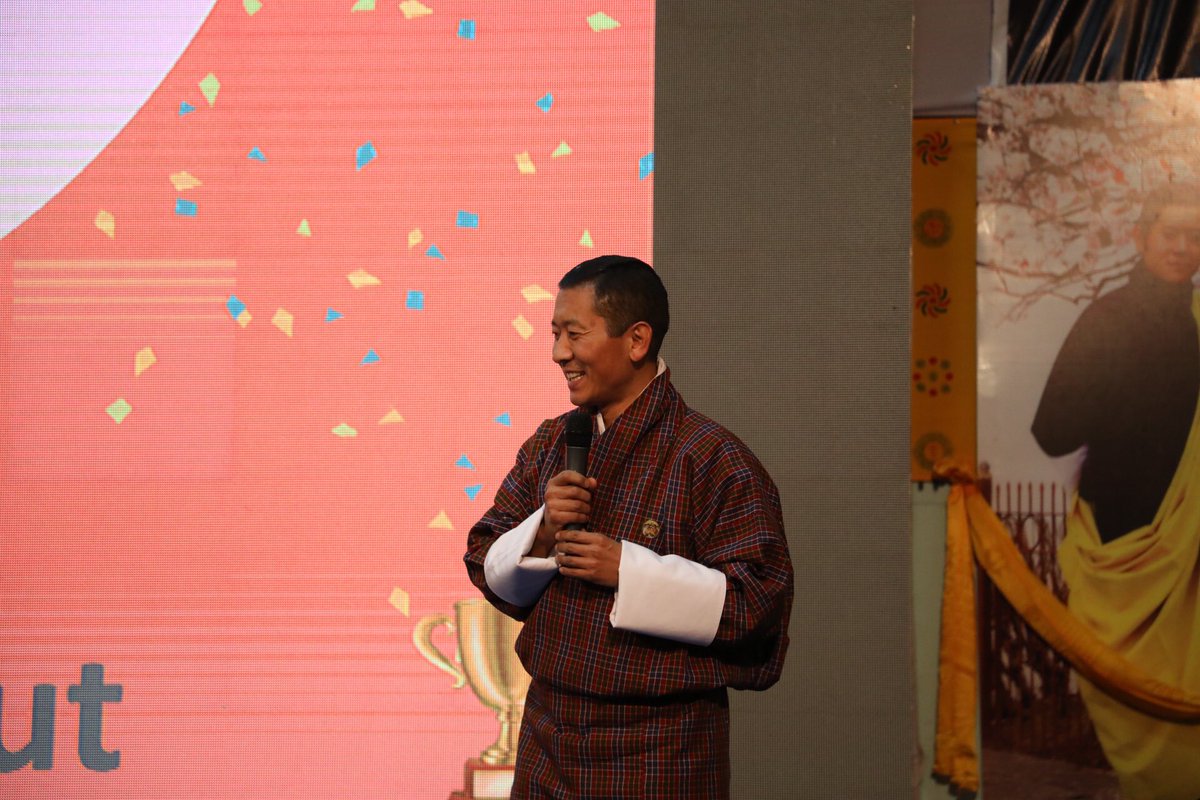 PMBhutan's tweet photo. “Everyone today is a winner. Congratulations to all the participants. Please take forward your ideas and I assure the full support of the government for your entrepreneurial ideas,” Lyonchhen at @StartupWeekend @techstars @anuragmaloo #SWBhutan https://t.co/QLBFFL1KIQ