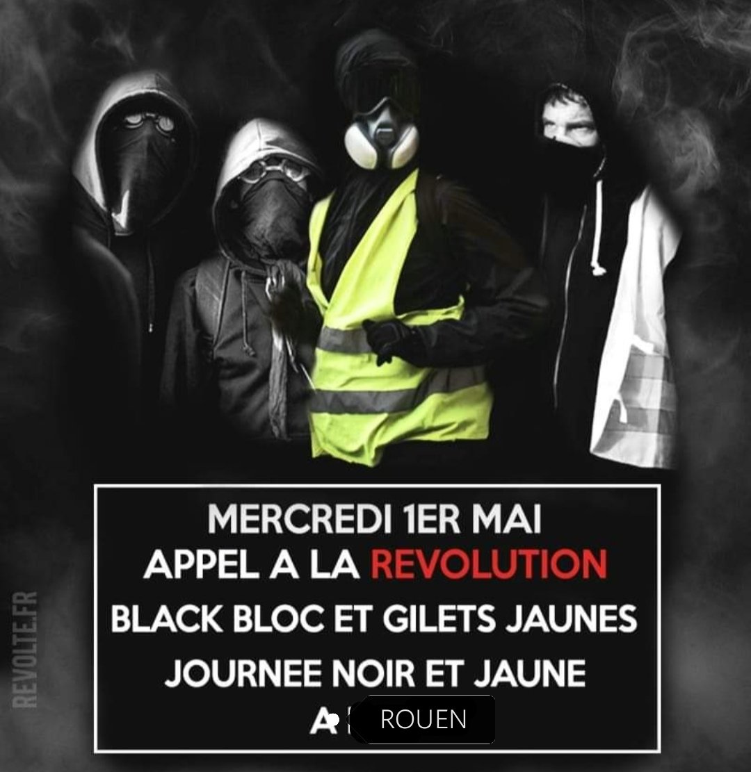 RouenGJ's tweet photo. 1erMai 2019 Rendez-vous Cours Clémenceau Rouen départ à 10h venez nombreux Tous Ensemble #GiletsJaunes   #Travailleurs #Casseurs #BlackBlocs  #ActeXXIV #Acte24 #Macron #YellowVests #YellowJackets #Rouen #Havre #Lille #Évreux #cean #telefoot
RT en Masse ✔️

✊🏻🇫🇷🇫🇷✊🏻 https://t.co/haK1XpuEYU